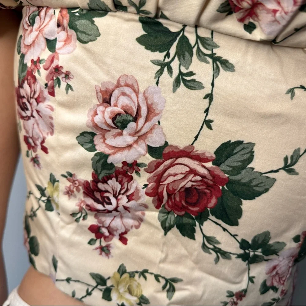 Floral Off-Shoulder Ruffle Top - Picture 8 of 9
